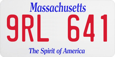 MA license plate 9RL641