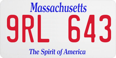 MA license plate 9RL643