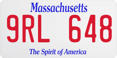 MA license plate 9RL648