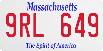 MA license plate 9RL649