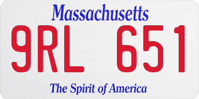 MA license plate 9RL651