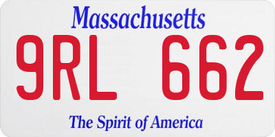 MA license plate 9RL662