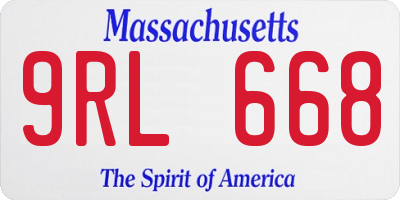 MA license plate 9RL668