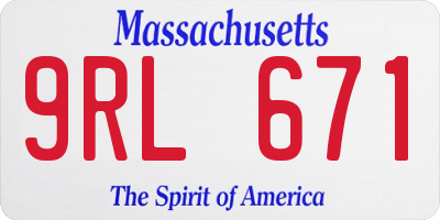 MA license plate 9RL671