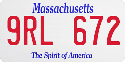 MA license plate 9RL672