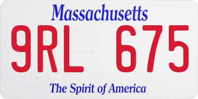 MA license plate 9RL675