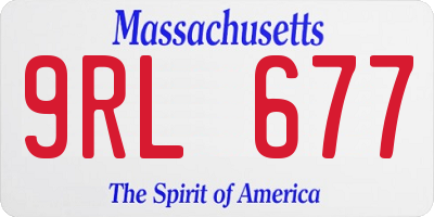 MA license plate 9RL677