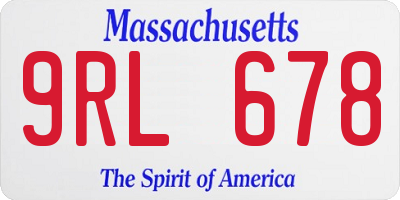 MA license plate 9RL678