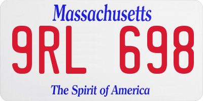 MA license plate 9RL698