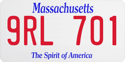 MA license plate 9RL701