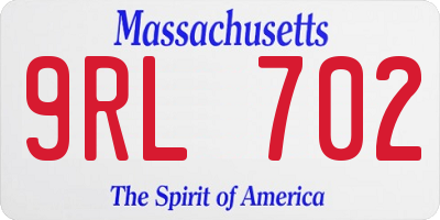 MA license plate 9RL702