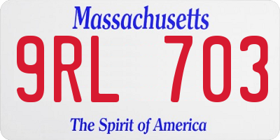 MA license plate 9RL703