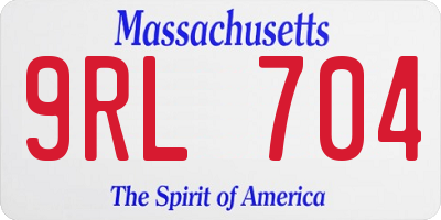 MA license plate 9RL704