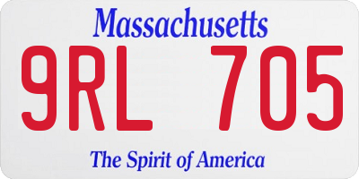 MA license plate 9RL705