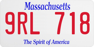 MA license plate 9RL718