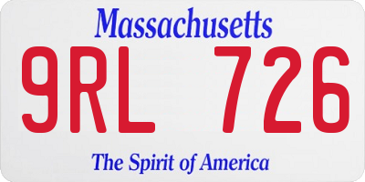 MA license plate 9RL726