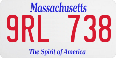 MA license plate 9RL738