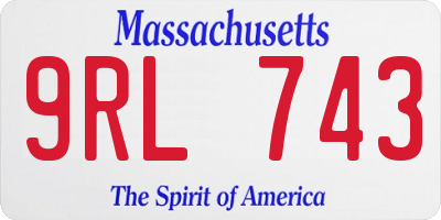 MA license plate 9RL743
