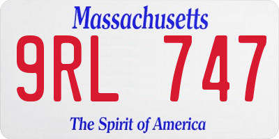 MA license plate 9RL747