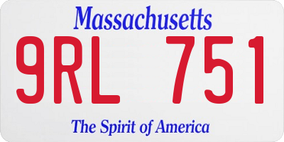 MA license plate 9RL751