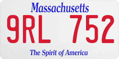 MA license plate 9RL752