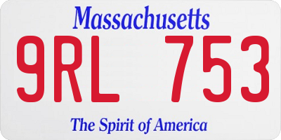 MA license plate 9RL753