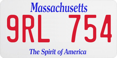 MA license plate 9RL754