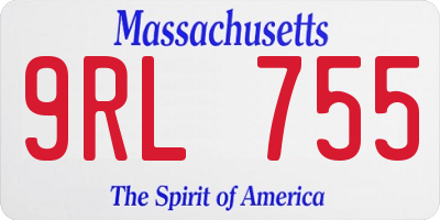 MA license plate 9RL755