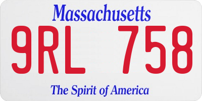 MA license plate 9RL758