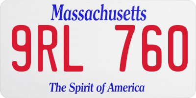 MA license plate 9RL760