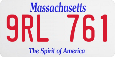 MA license plate 9RL761