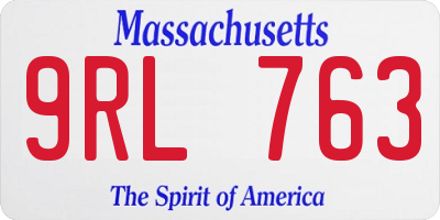 MA license plate 9RL763