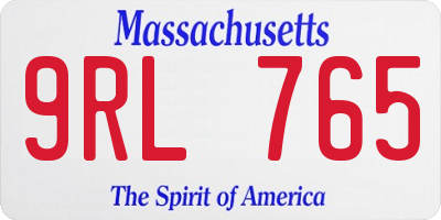 MA license plate 9RL765