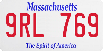 MA license plate 9RL769