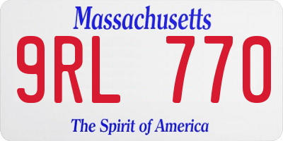MA license plate 9RL770