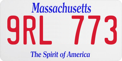 MA license plate 9RL773