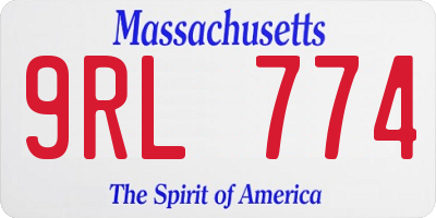 MA license plate 9RL774