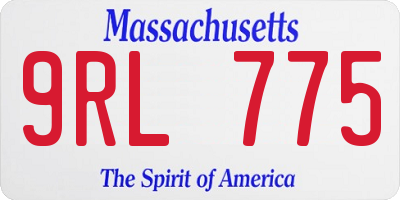 MA license plate 9RL775