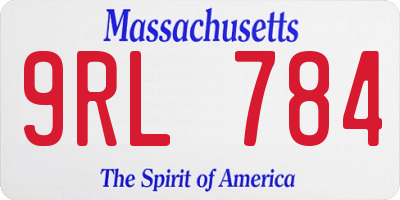 MA license plate 9RL784