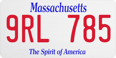MA license plate 9RL785