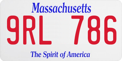 MA license plate 9RL786