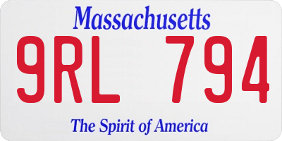 MA license plate 9RL794
