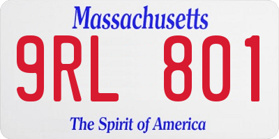 MA license plate 9RL801