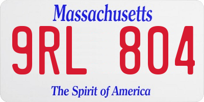 MA license plate 9RL804