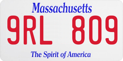 MA license plate 9RL809
