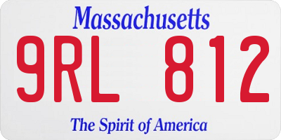 MA license plate 9RL812