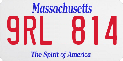 MA license plate 9RL814