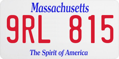 MA license plate 9RL815