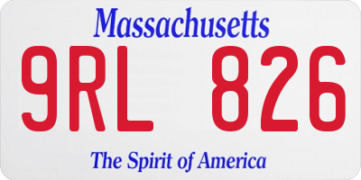 MA license plate 9RL826