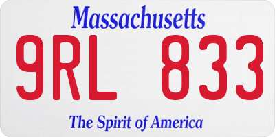 MA license plate 9RL833
